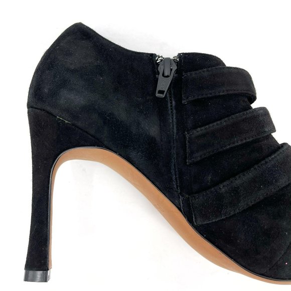 Linea Paolo Ivy Black Suede Pointy Toe Buckle Stiletto High Heel Bootie Size 9 - Picture 9 of 12